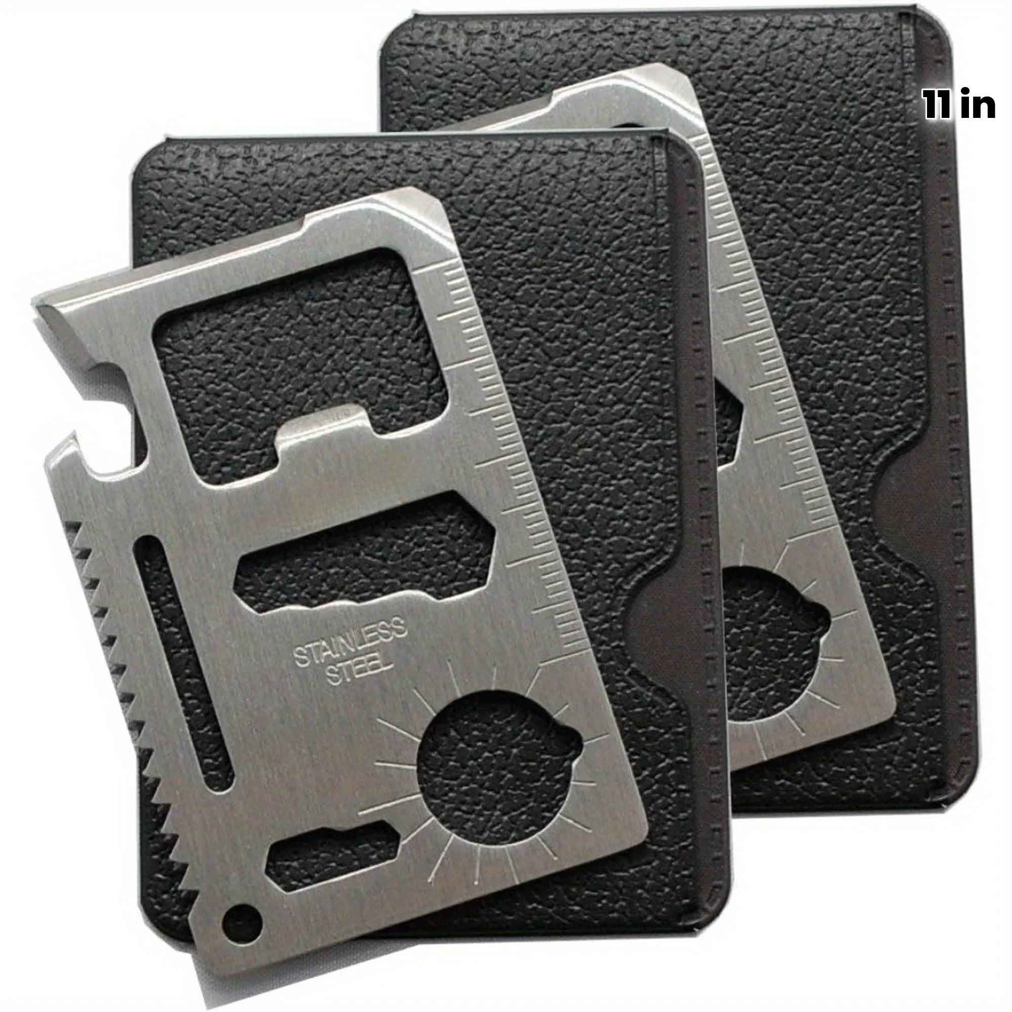 1/2pcs 11-in-1 Credit Card Multi-Tool EDC Wallet Tactical Survival Gear with Knife Bottle Opener for Men Dad Gift