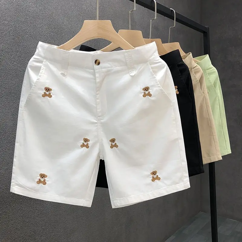 Summer Golf Wear Men's 2025 New Golf Shorts Little Bear Embroidery Straight Pants Fashion Casual Middle Pants Men's Golf Clothes