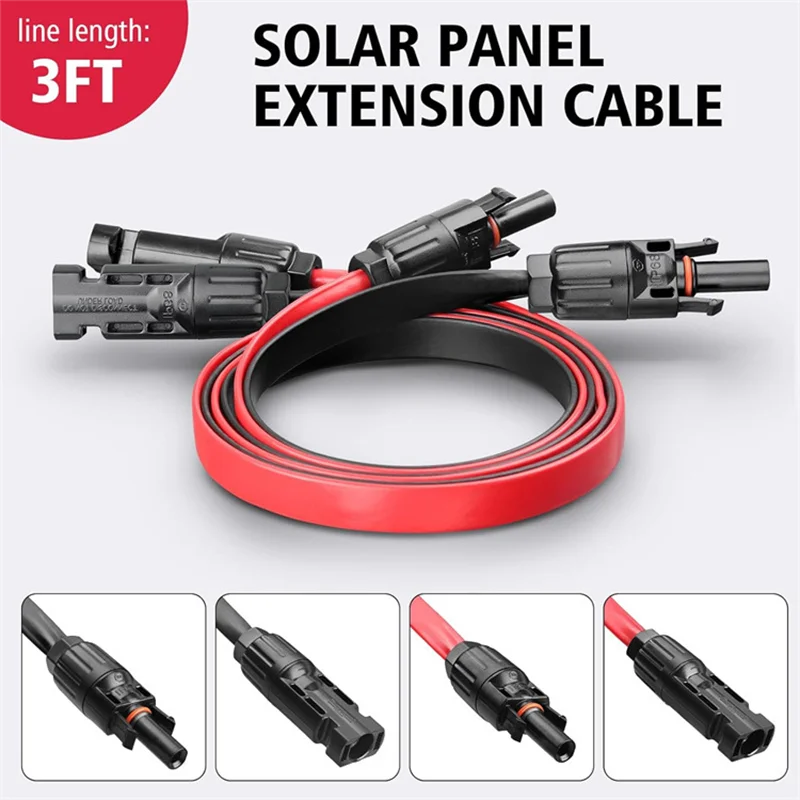 30cm Solar Panel Flat Photovoltaic Extension Cable For Connecting Inverters Photovoltaic Installation Connection Line Connector