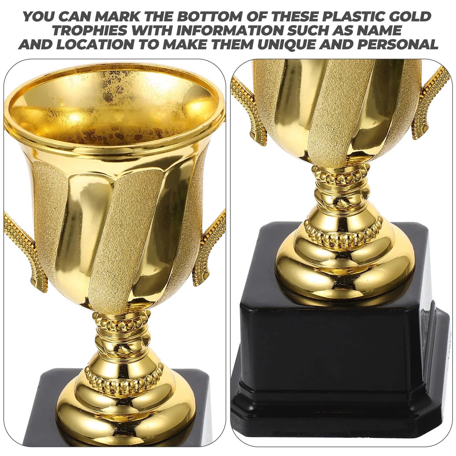

Practical Gold Plastic Trophies For Various Competitions And Awards Decorative Medals Childrens Celebration Gifts