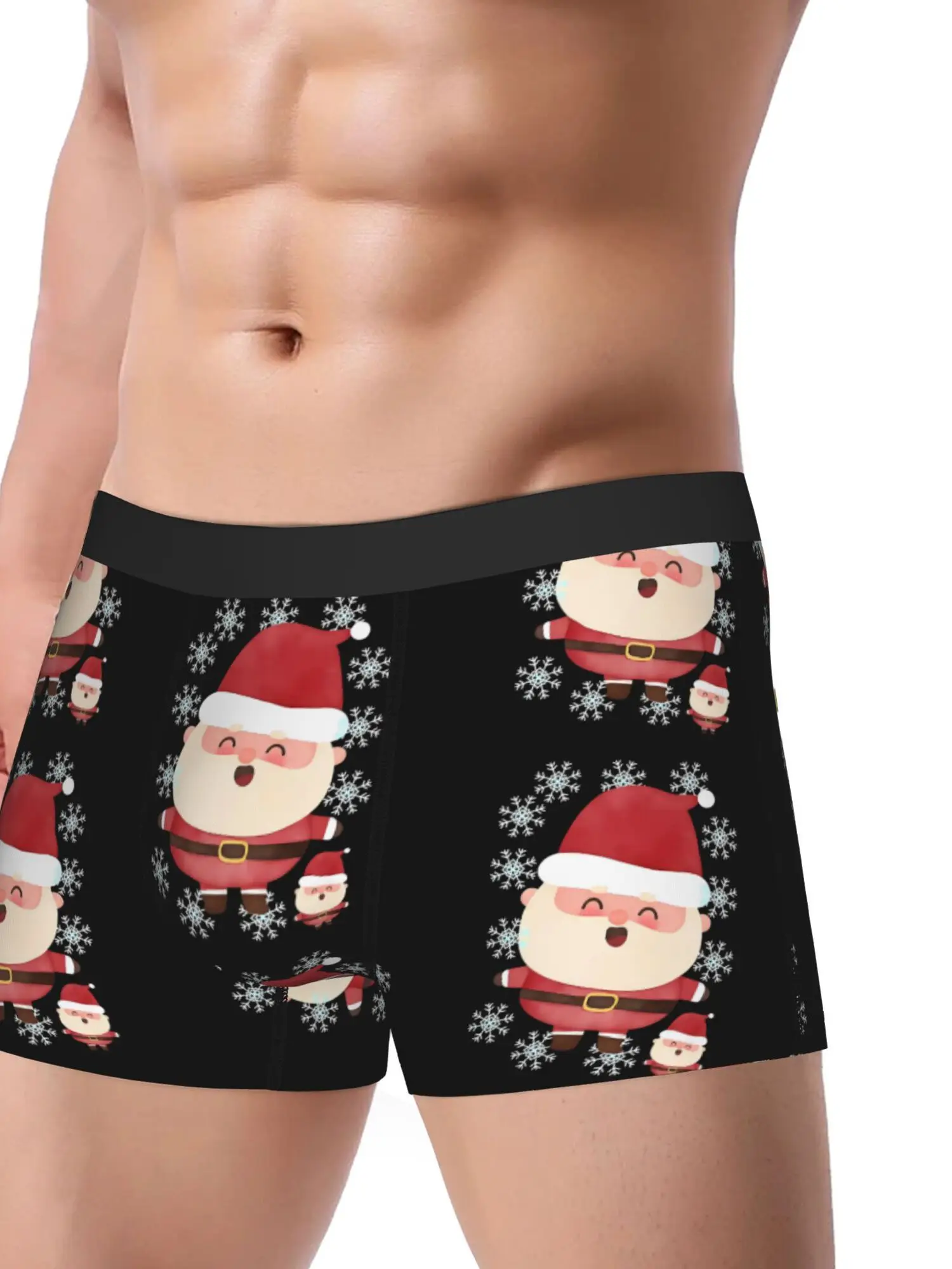 Father Christmas Underwear Polyester Underpants 2D Print Design