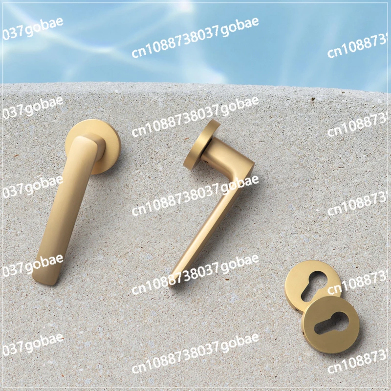 Yy Brass Indoor Door Lock Copper Modern Simple and Light Luxury Light French Handle