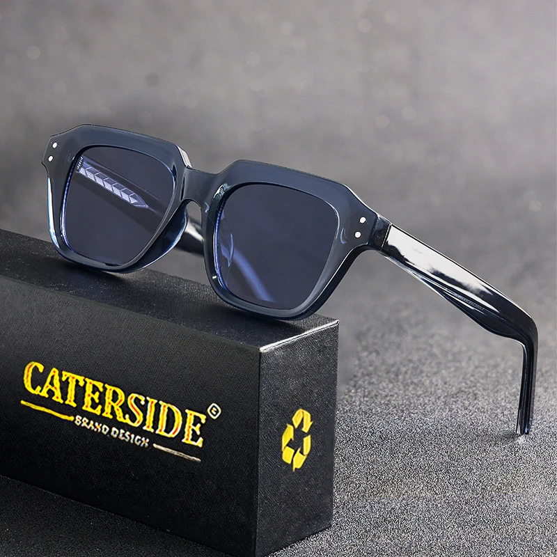 CATERSIDE New Square Frame Sunglasses Men Core Insert Leg Casual Women Sun Glasses Party Travel Shopping Eyewear High Quality