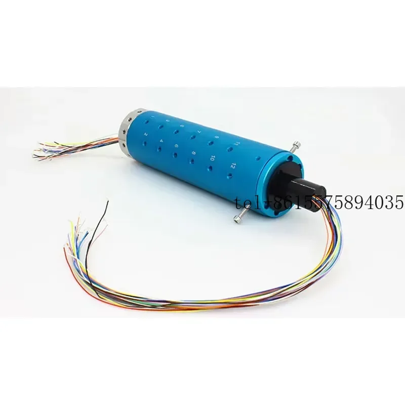 hot Senring Rotary joint 12 passages M5 port with electrical wires 6-56 wires 5