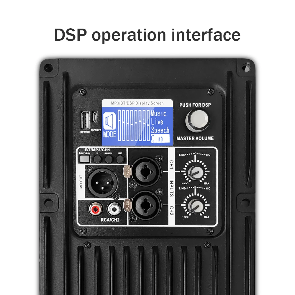 SenMicre PDA1300+CQ190 Module amplificateur de puissance numérique professionnel DSP 2 canaux 48 kHz Module amplificateur de haut-parleur actif 2x400 W 8 ohm Amplificateur de son subwoofer USB Bluetooth