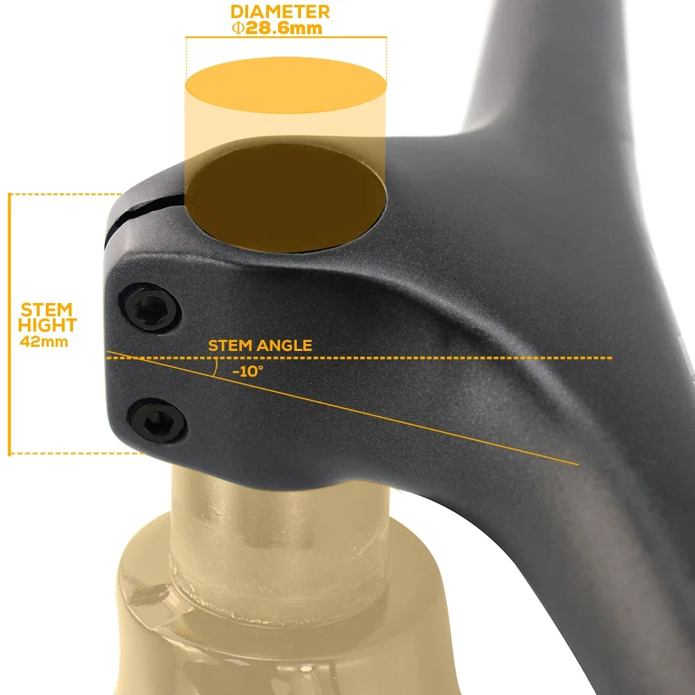 Nessun Logo o OEM RXXXL MTB-manubrio a 10 gradi e stelo manubrio integrato in carbonio Cockpit 260g montaggio Width780mm raccordi per bici