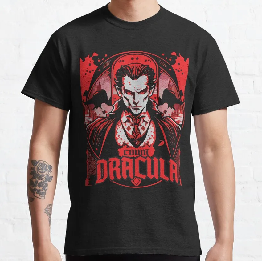 Count Dracula the king of vampires monster Scary halloween horror vlad impaler 100% cotton printed t shirt plus size clothing