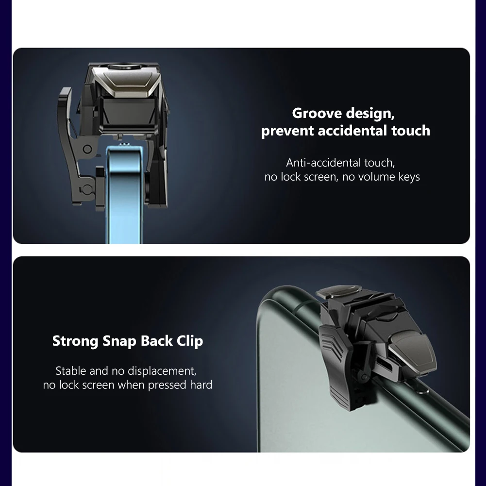 RGB Mechanical Pulse 4 Finger Game Controller Gamepad Sensitive Gaming Aim Shooting Triggers Joystick Key Button for PUBG Mobile