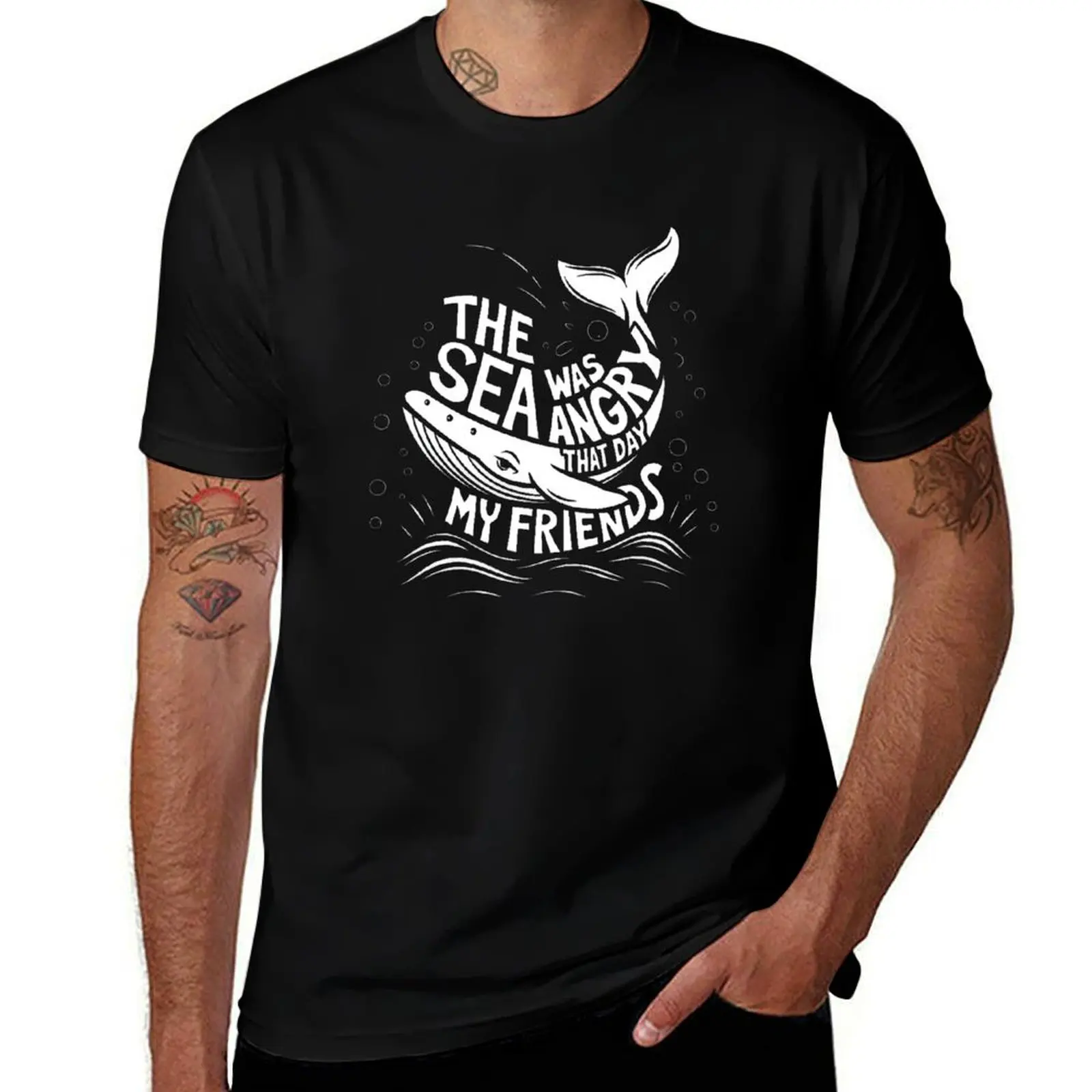 The sea was angry that day my friends Seinfeld Tv Sitcom funny saying T-Shirt man t shirt heavy cotton T-Shirt