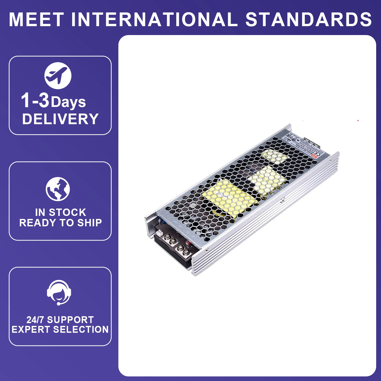 Mean Well UHP-500-48 500 W 48 V 10,45 A Schlankes Industrie-Netzteil mit Einzelausgang und PFC