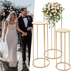 3Pcs Flower Floor Vase Metal Round Flower Stand Wedding Centerpiece For Party Decoration