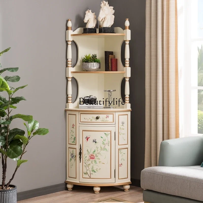 FG40*Triangle cabinet solid wood painted European corner rack