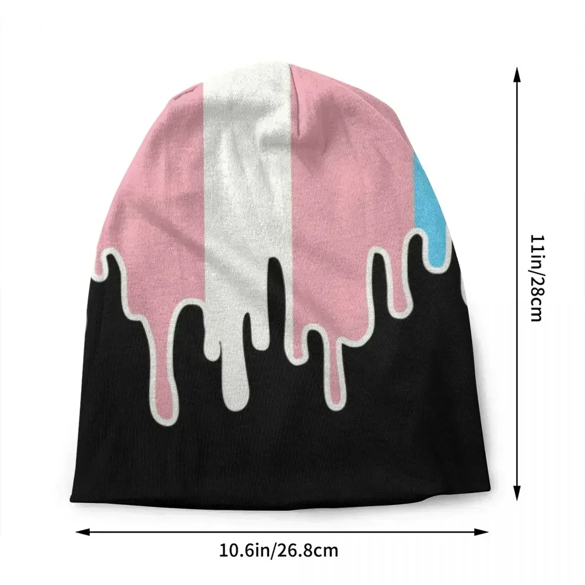 Trans Pride Flag Drip Skullies Beanies Caps Unisex Winter Warm Knit Hat Cool Adult Transgender LGBT Bonnet Hats Outdoor Ski Cap