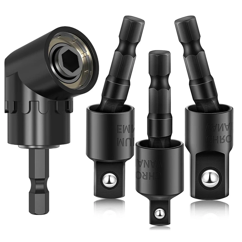 

NEW_4PCS Right Angle Drill Attachment Impact Grade Power Hand Tool