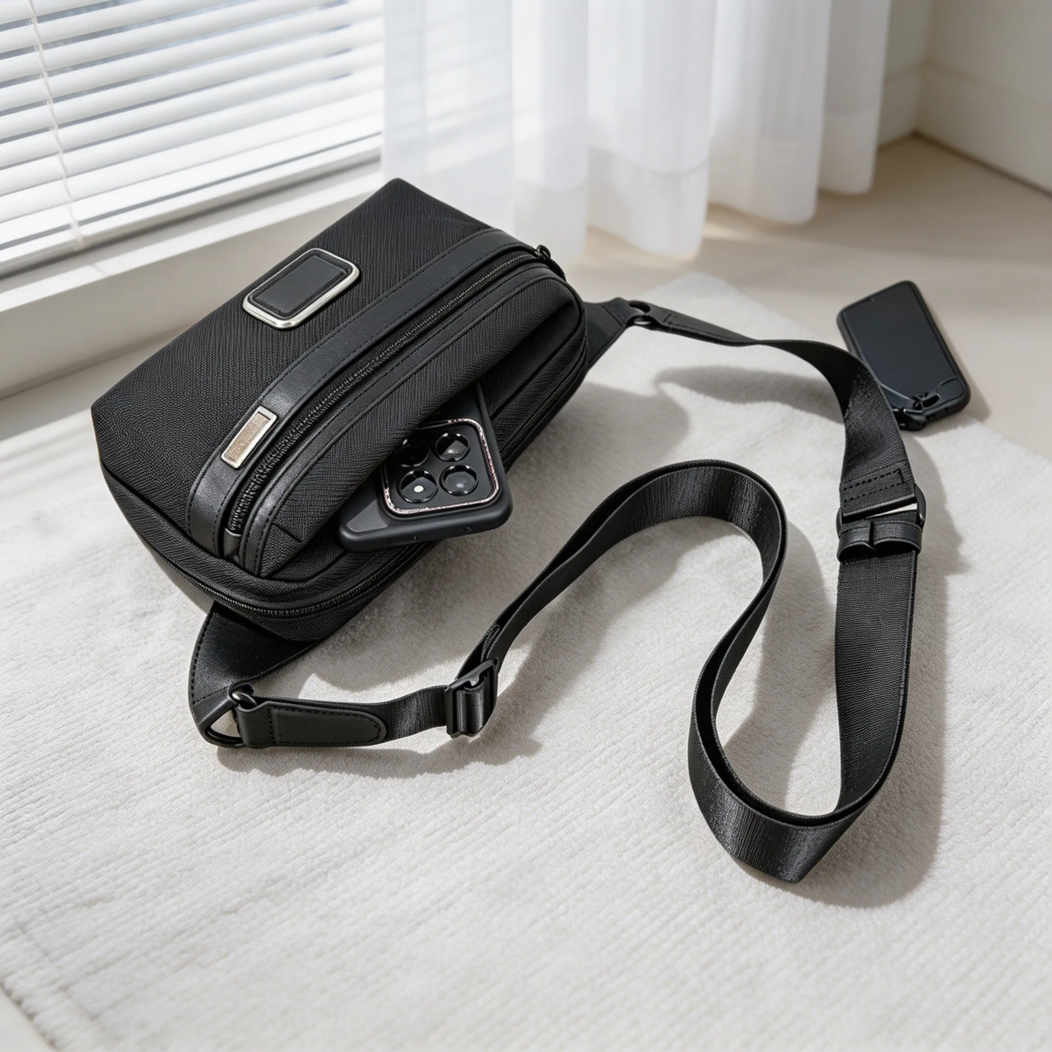 Men’s Stylish Abrasion‑Resistant Crossbody Shoulder Bag, Nylon Multi‑Functional 2‑in‑1 Chest Sling & Waist Bag for Daily Use