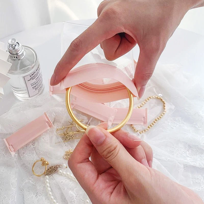Jewelry Antioxidant Storage Bag Pink/White Jewelry Organizer Jewelry Travel Organizer Eva For Brooches Earrings Necklaces