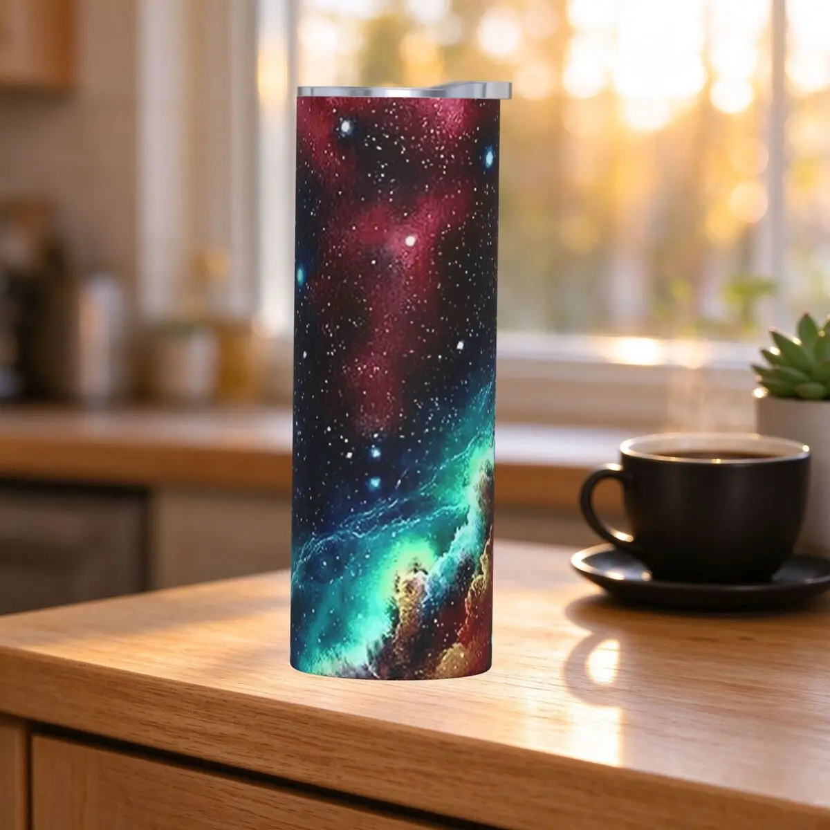 Constellation Star Clusters Galaxies Print Halloween Stainless Steel Tumbler Mugs Thermal Cold Cups Straw With Lid 20oz