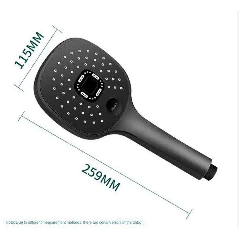 Rainfall Shower Head 3 Mode ABS Round High Pressure Turbo Spray Nozzle Adjustable Black Eco Shower Bathroom Accessories FR101