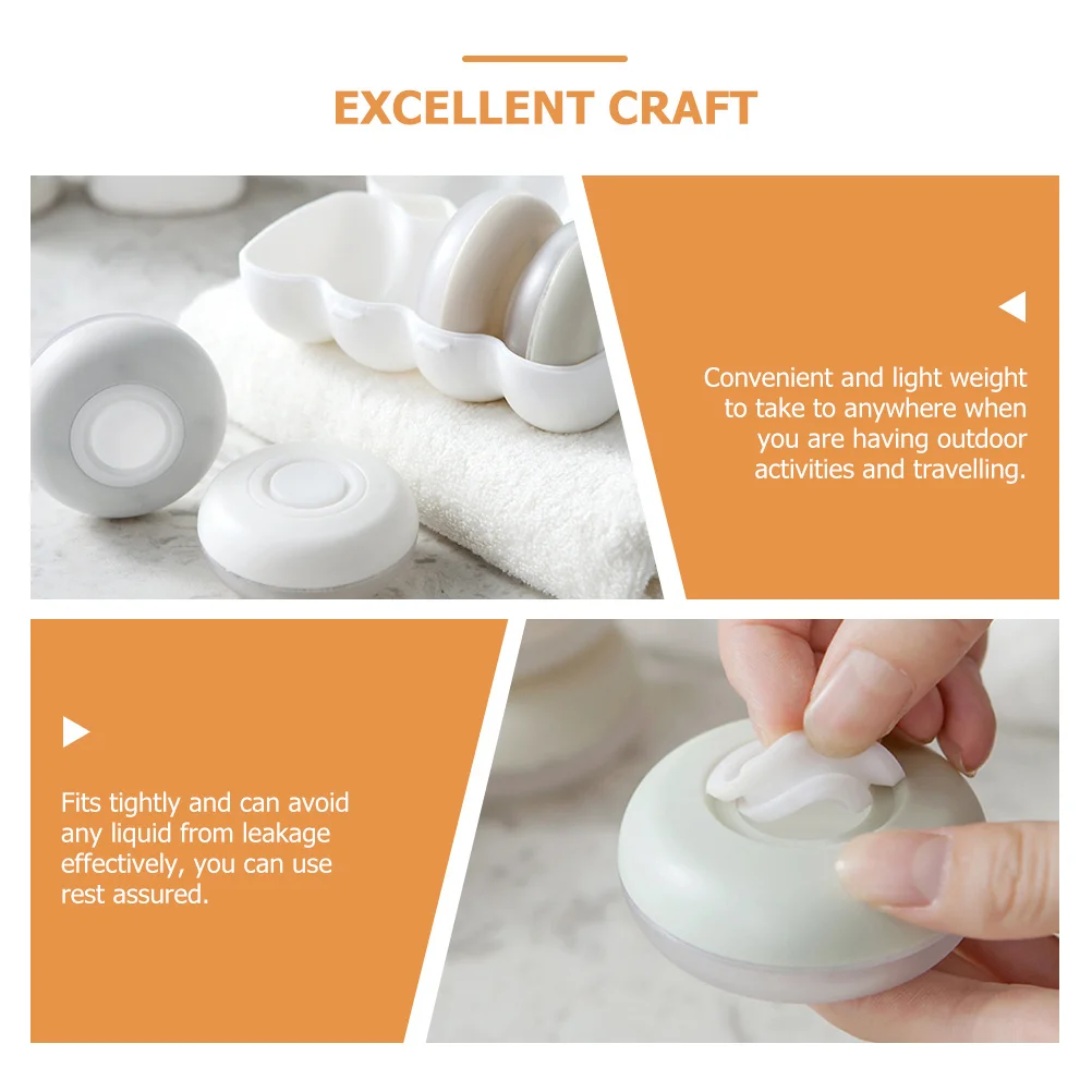 

3Sets Sub Jar for Travel Lotion Dispenser Boxes Press Type Refillable Essential Oils Lotion Storage Travel Emulsion Box