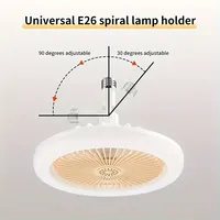 Rotatable 3in1 Ceiling Fan with Remote Control Lighting Lamp E27 Converter Base Lighting Base Bedroom Living Room Miflame