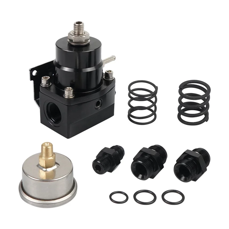 

A30P-Fuel Pressure Regulator AN8 Feed Port & AN6 Return With Fuel Pressure Gauge Compatible With Most EFI Systems