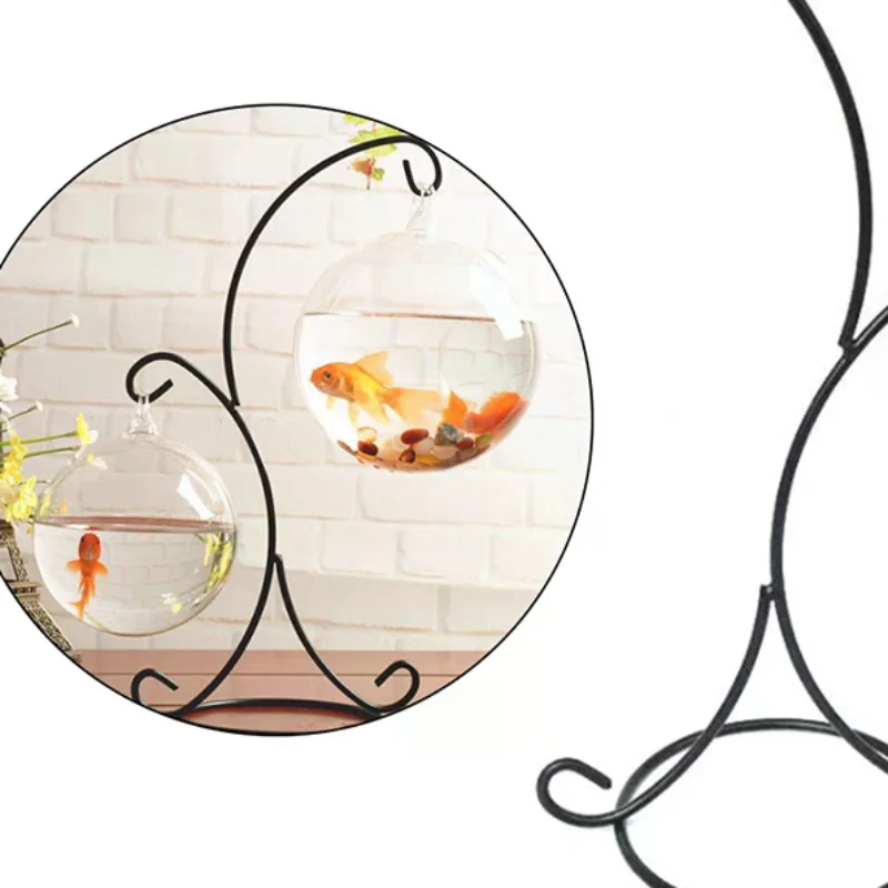 Tempat Lilin Logam Besi Model Gantungan Ganda 37CM, Penyangga Botol Kaca Tanaman