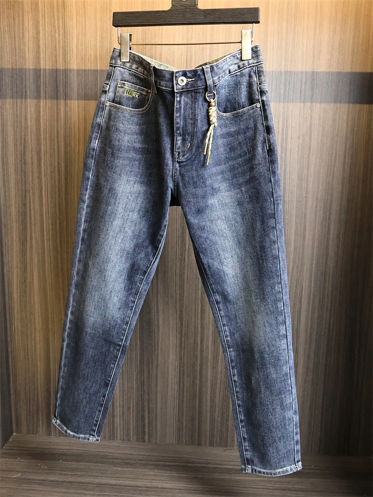 

Значение стоимости денег! Хорошо прилегает! Заявите! Мужские осенне-зимние универсальные приятные для кожи эластичные прямые джинсы Faionable Urba...