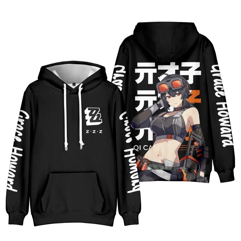 Hoodie extragrande para homens e mulheres, Game Zenless Zone Zero, 3D Print, moletom Hip Hop, streetwear, jaqueta com capuz, trajes cosplay