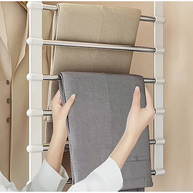 Multi Layer Stainless Steel Non Slip Pant Hanger Space Saving Foldable Trouser Storage Rack 5/7 Layer Multi Function Pant Hanger