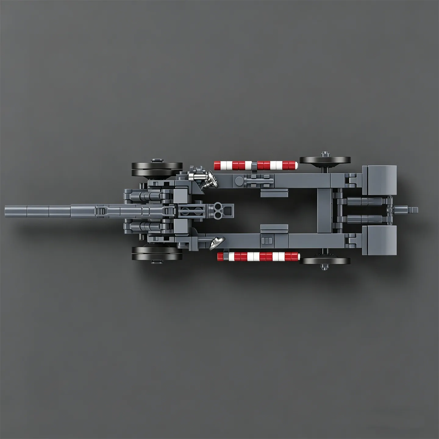 15 cm – Heavy-duty field vehicle model; assembled from 18 building blocks; tractor toy
