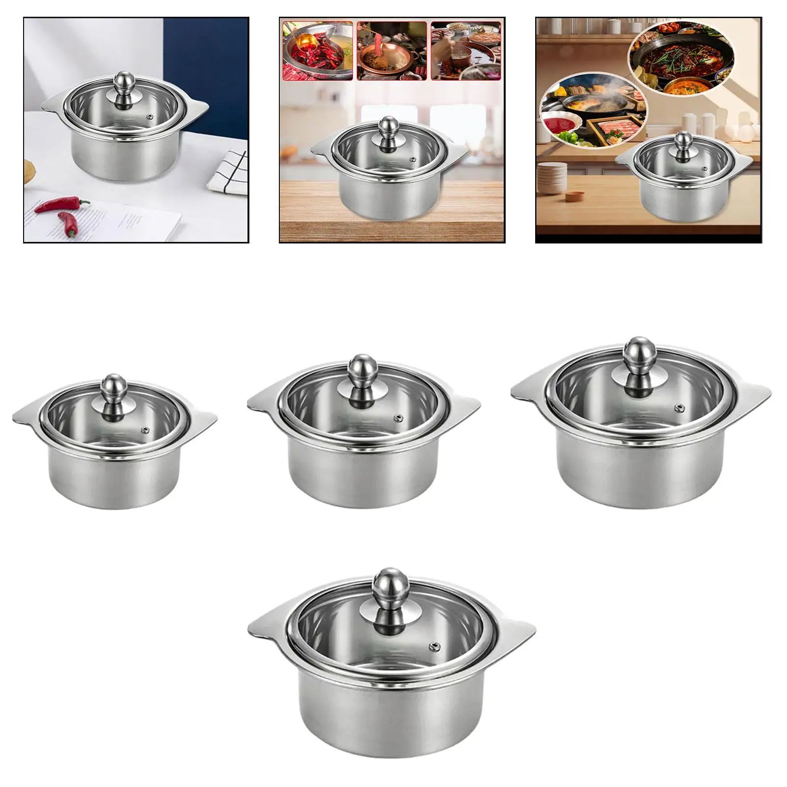 Soup Pot with Lid Practical Multifuctional Cooking Pot for Home Soup Kitchen