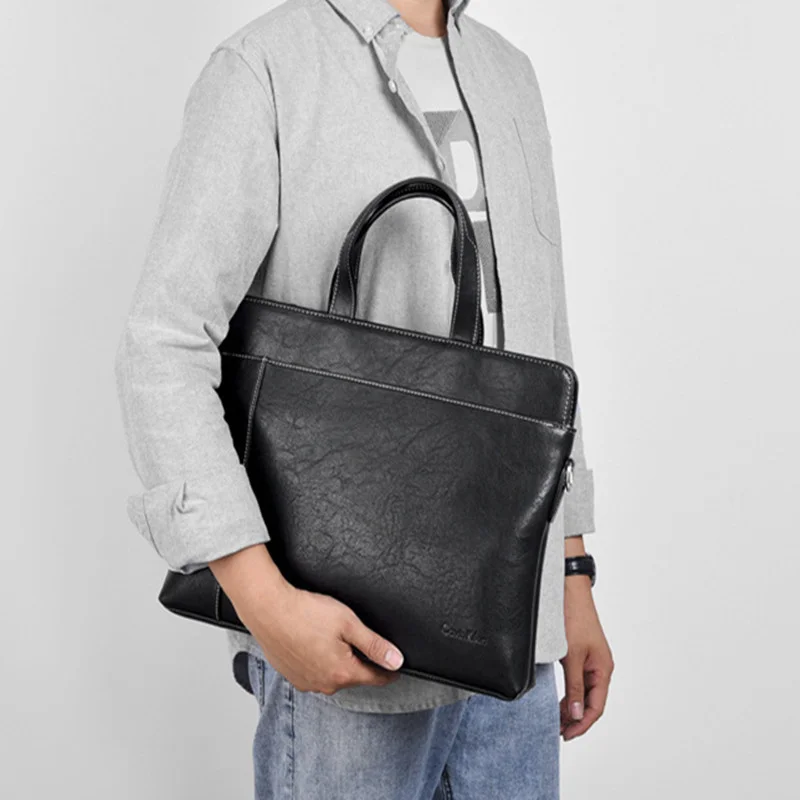 Sac à main d'affaires en cuir véritable pour hommes, sac à bombes pour hommes, sac de messager lancé par l'homme, sac pour ordinateur portable, fourre-tout pour fichier exécutif, nouveau