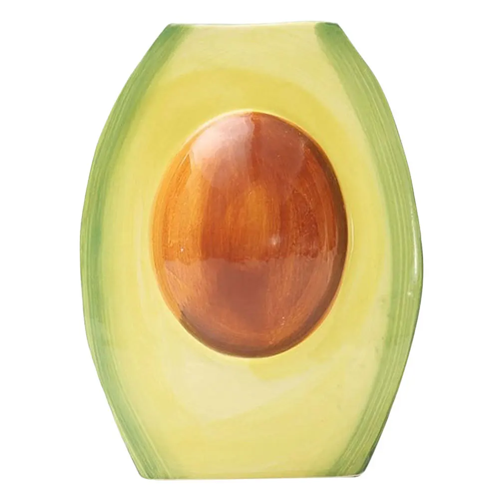 

Avocado Shaped Ceramic Vase for Home Decor Flower Arranging Desktop Tabletop Modern Bookshelf Dinette Decorative Vase