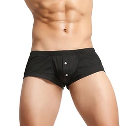 Mens Briefs Breathable Underwear Stretchy Underpants Softs Shorts Button Trunks Briefs Low Rise Man Home Panties