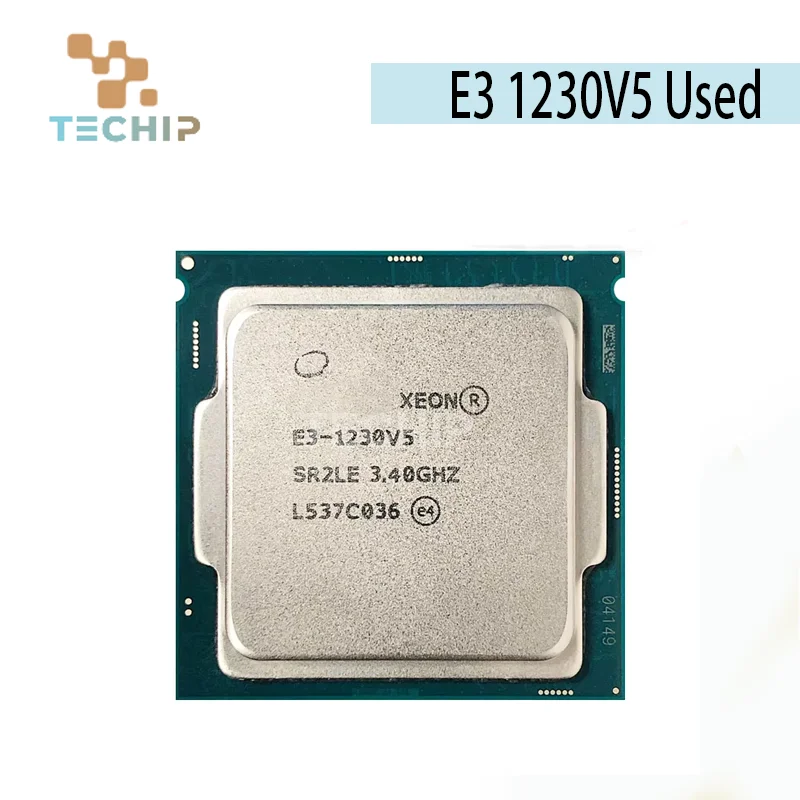 100% original xeon E3-1230 v5 e3 1230v5 3.4 ghz usado cpu de 4 núcleos e 8 threads 80w lga 1151