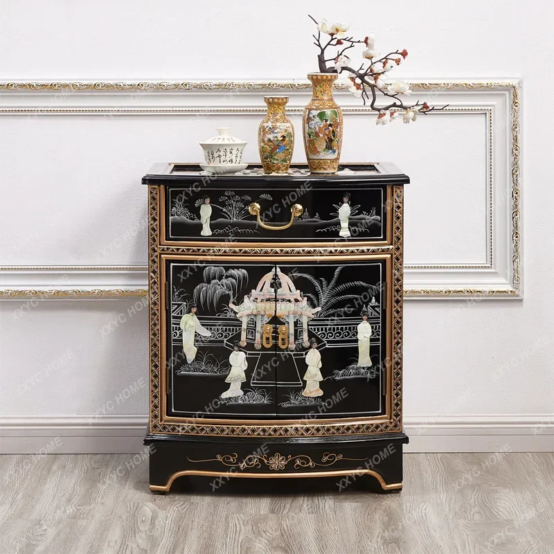 Luodian craft chest, paint, living room side cabinet storage, bedside table with glass countertop