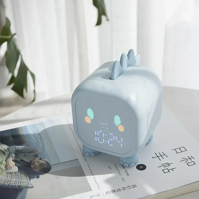 Fun Dragon Alarm Clock Creative Smart Night Light Voice Time Report Children's Bedside LED Program Electronic Clock