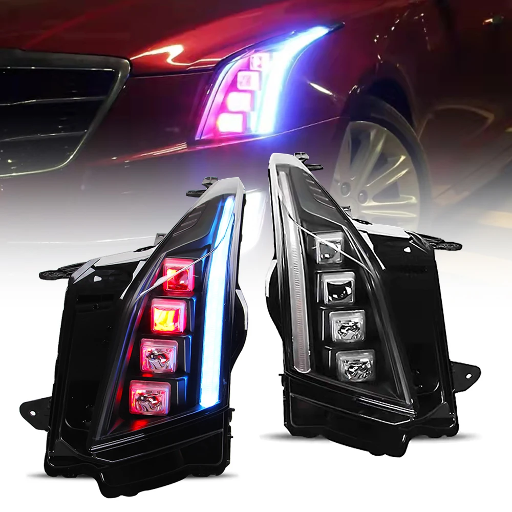 

Headlights for Cadillac ATS ATSL 2014-2018 With Start-Up Animation Sequential Indicator Front LED Lamp Assembly Car Apartments