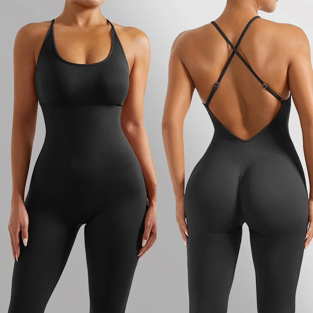 Women's slim fit jumpsuit casual sports jumpsuit for all seasons sleeveless fitted sportswear allinone jumpsuit women's clothing