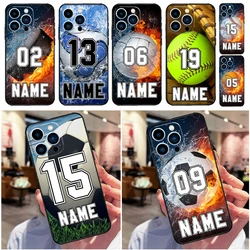 PERSONALIZED NAME Hockey BASKETBALL Phone Case For iPhone 16 15 14 13 12 11 Pro X XR XS Max Plus Soft Shell TPU Cover