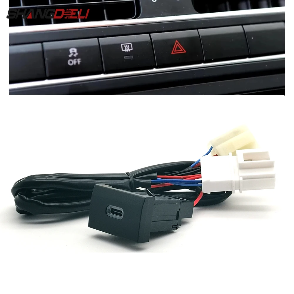 

12 В/24 В автомобильное зарядное устройство, розетка для зарядки, адаптер питания типа C-PD для Volkswagen POLO 2011-2013, аксессуары