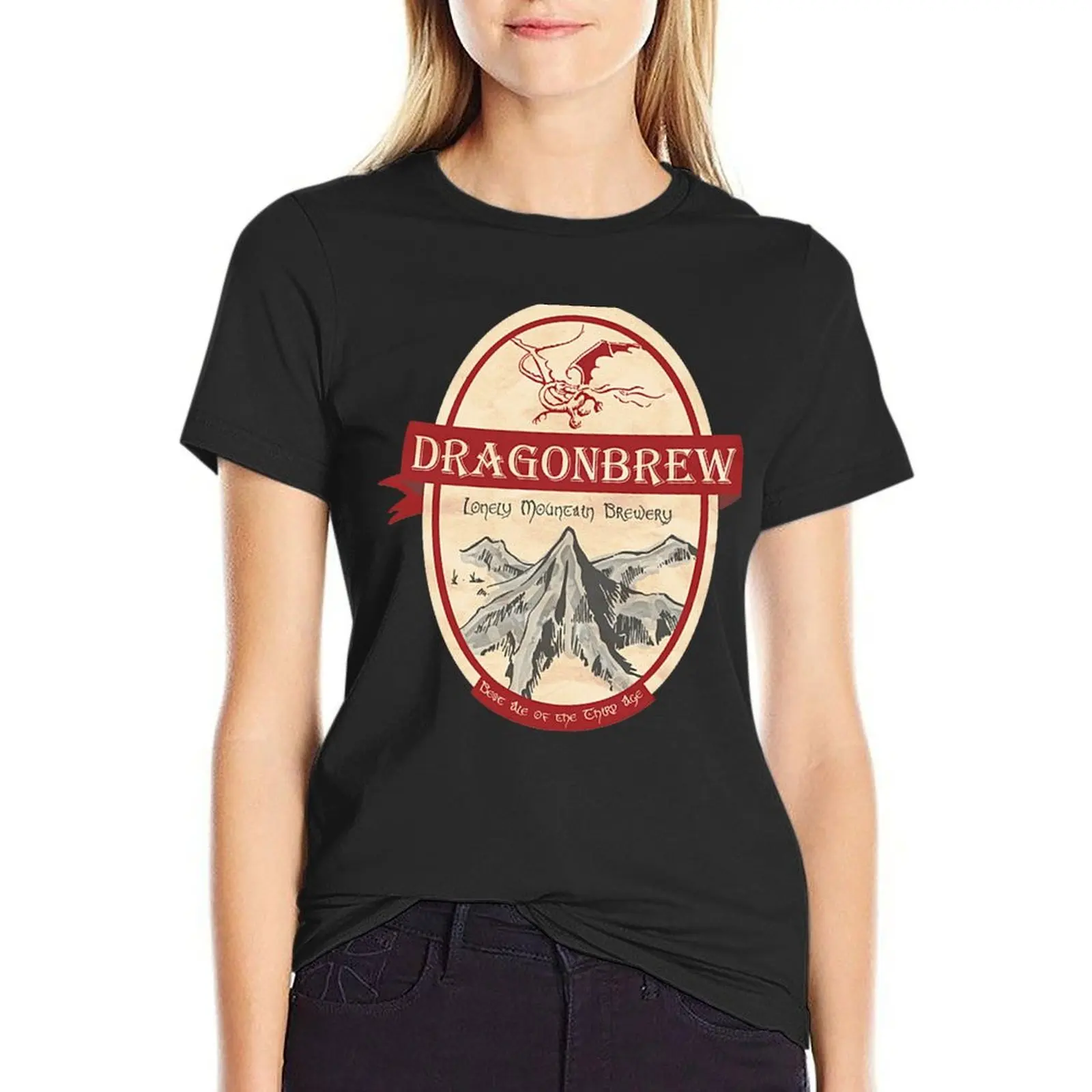 

Erebor Dragonbrew T-Shirt vintage clothes Blouse funny Womens clothing