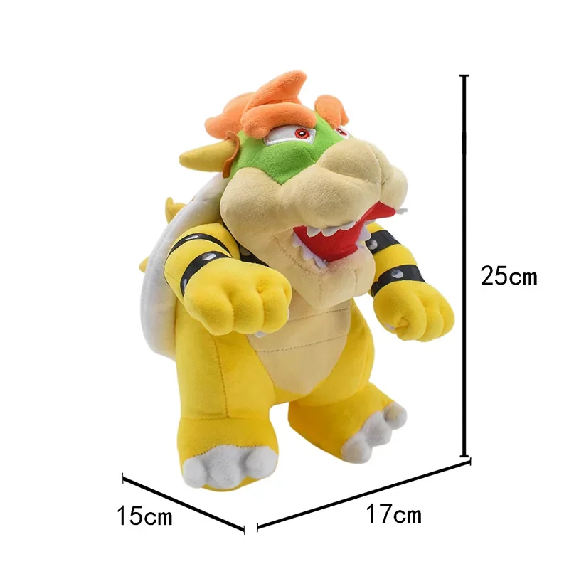 26.5cm Super Mario Plush Dolls Bowser Anime Figures Game Peripherals Soft Stuffed Animals Kids Gifts Decoration