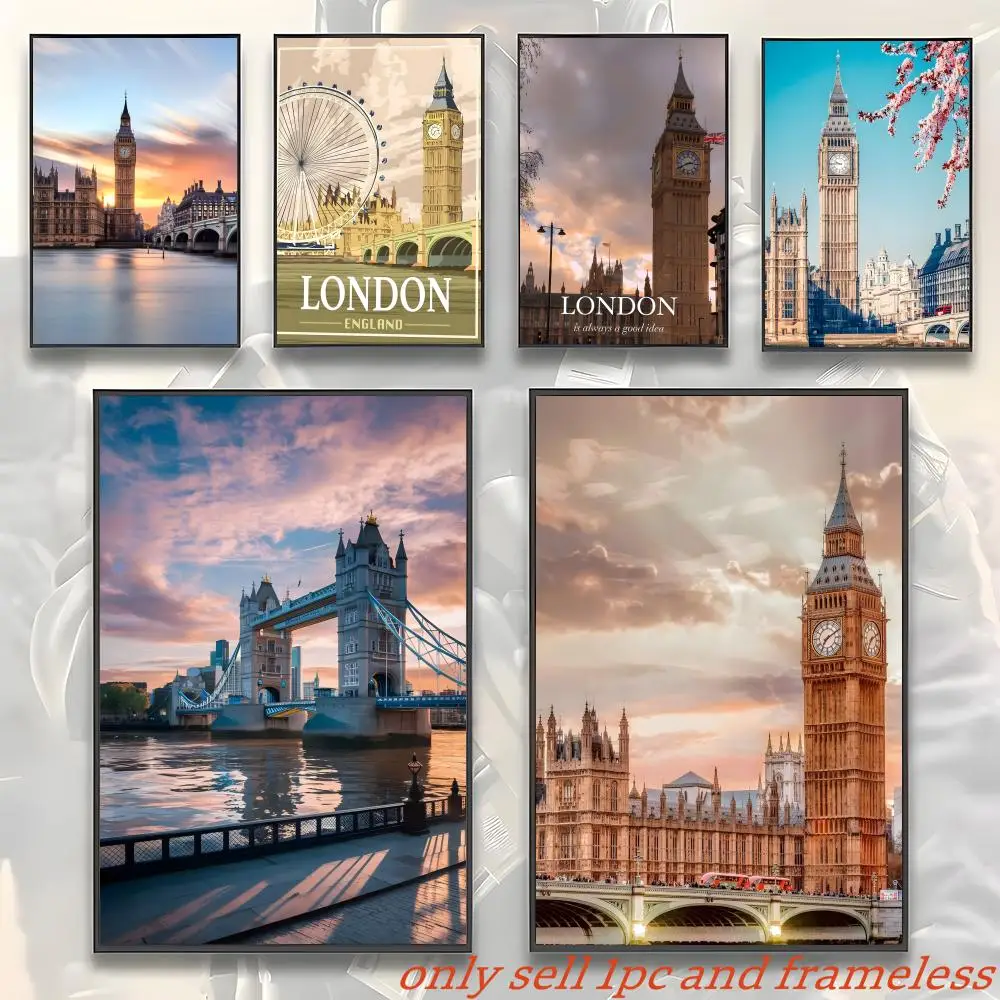 London A modern technological metropolis Poster Gift with prints Home bedroom living room decoration promotion and display