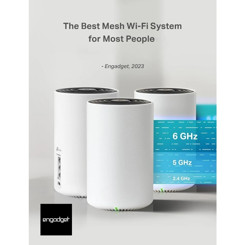 Deco AXE5400 Tri-Band WiFi 6E Mesh System - Wi-Fi up to 7200 Sq.Ft, Engadget Rated Best Mesh For Most People