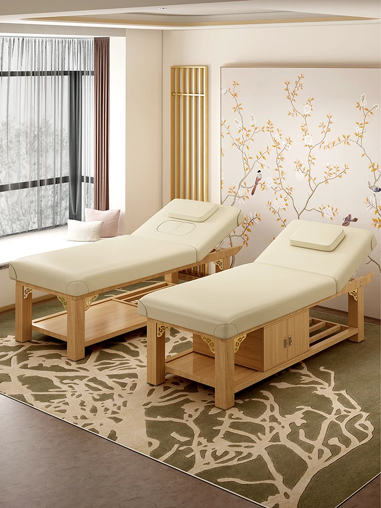 

Solid wood beauty bed massage bed beauty salon massage home therapy with hole tattoo bed ear bed fire therapy bed