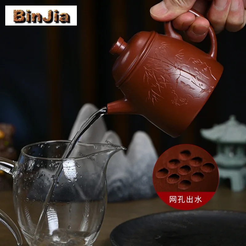 BAEJORIA 240ml Boutique Yixing Purple Clay Teapots Handmade Ji Zhi Pot Raw Ore Dahongpao Mud Kettle Zisha Tea Set Ornaments