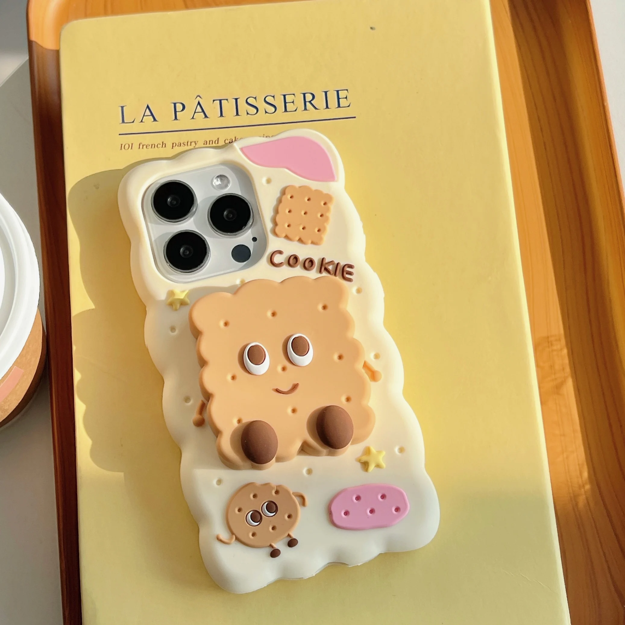 3D Funny Sandwich Cookie Stand Soft Silicon Phone Case for iphone 16 Promax  15 14 13 Protective Cover Gift