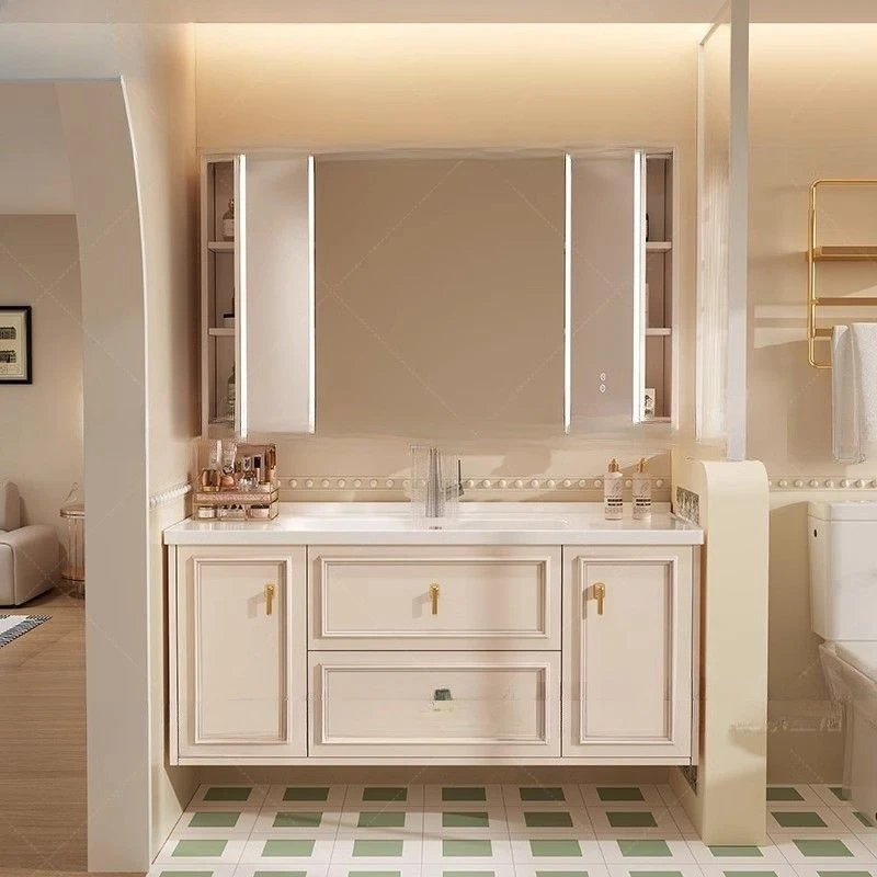 French bathroom cabinet, smart  combination ceramic integrated , wash basin