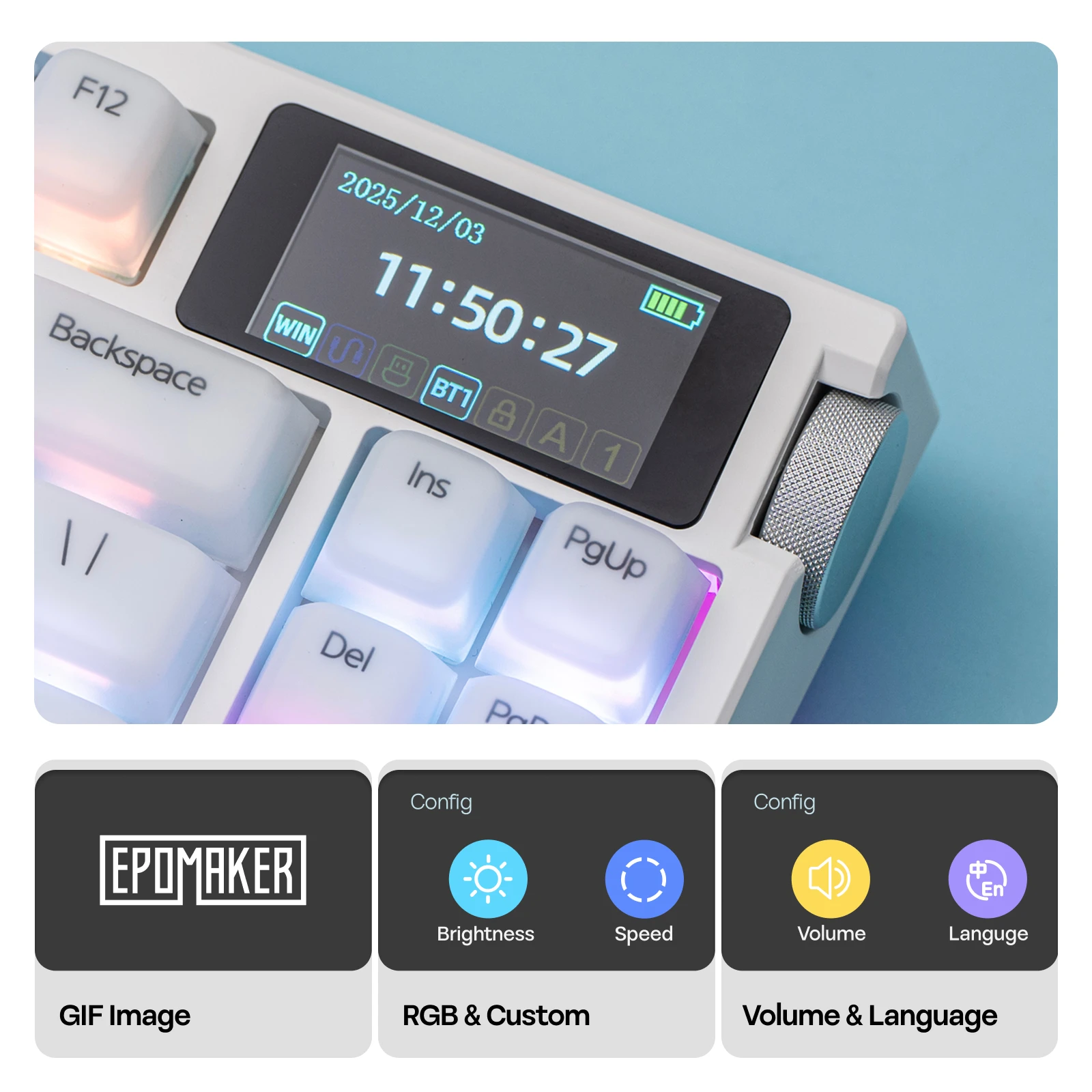 EPOMAKER G84 PRO 80% QWERTY ANSI USレイアウト 有線/Bluetooth/2.4